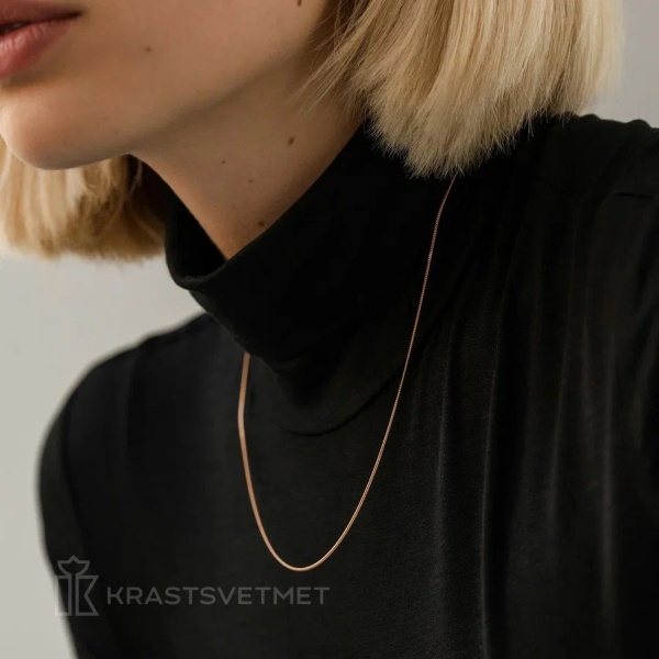 Цепь из красного золота, плетение «Гурмета»